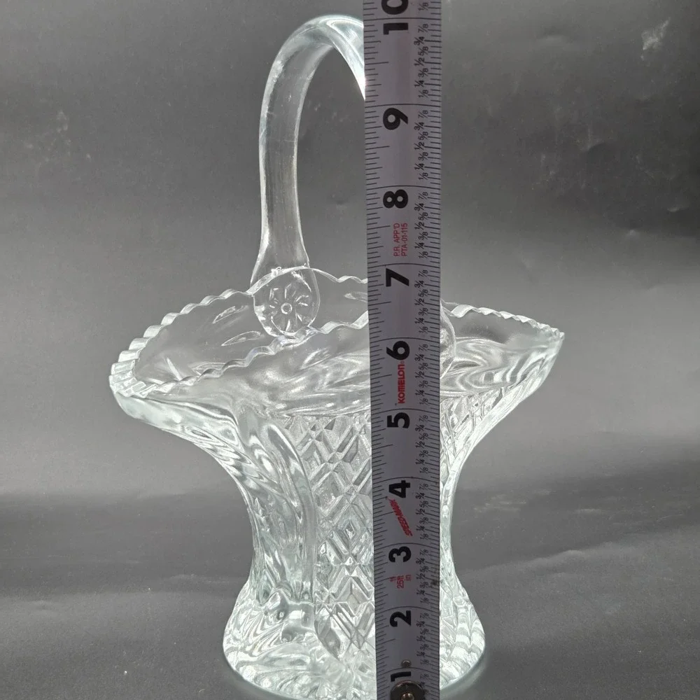 Princess House Cut Crystal Glass Basket With Handle - Germany